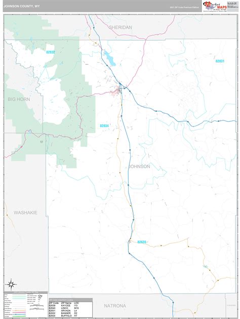 Johnson County Wy Wall Map Premium Style By Marketmaps Mapsales