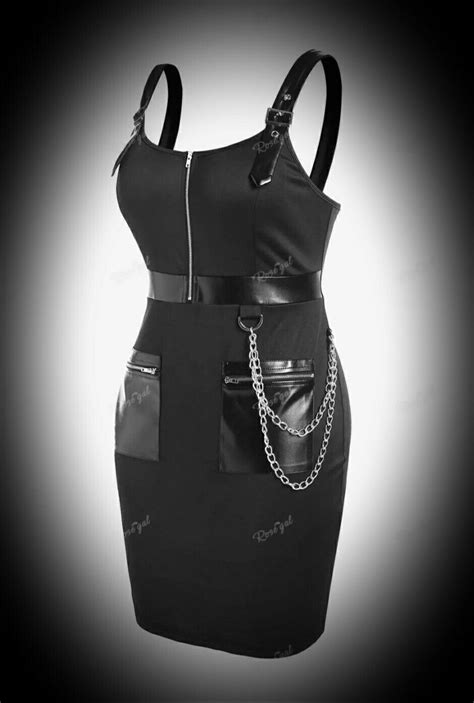 New Black Gothic Bdsm Wet Look Insert Bodycon Short Sexy Dress Size Xl 18 20 22 Ebay