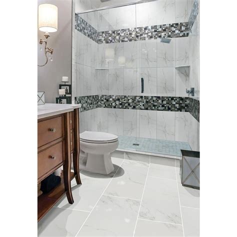 MSI Carrara In X In Polished Porcelain Floor And Wall Tile Sq Ft Case