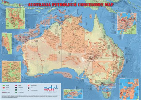 Australia Oil And Gas Map A4 Size