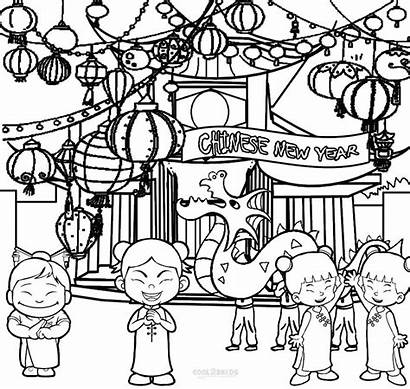 Chinese Coloring Pages Celebration Printable Drawing Lantern