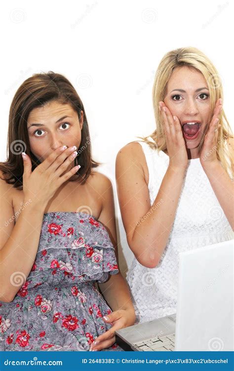 Two Women Reacting In Shocked Awe Stock Photography Image 26483382