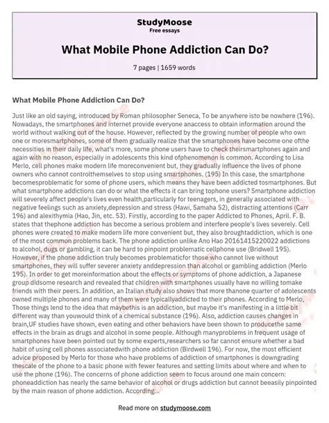 🏷️ Addiction To Cell Phones Essay Cell Phone Addiction Is Becoming