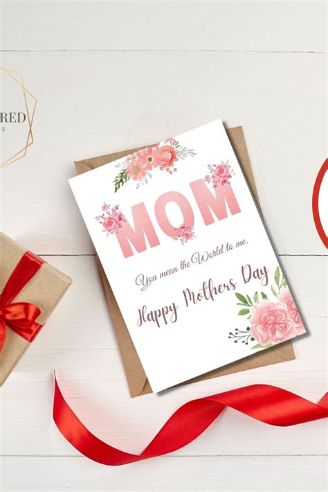 Excited To Share This Item From My Etsy Shop Printable Floral Mothers Day Card Mom