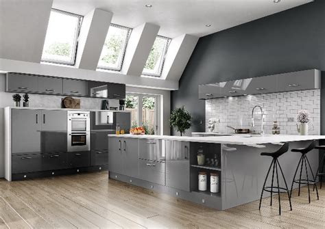 Vivo High Gloss Dust Grey Kitchen Doors From £302