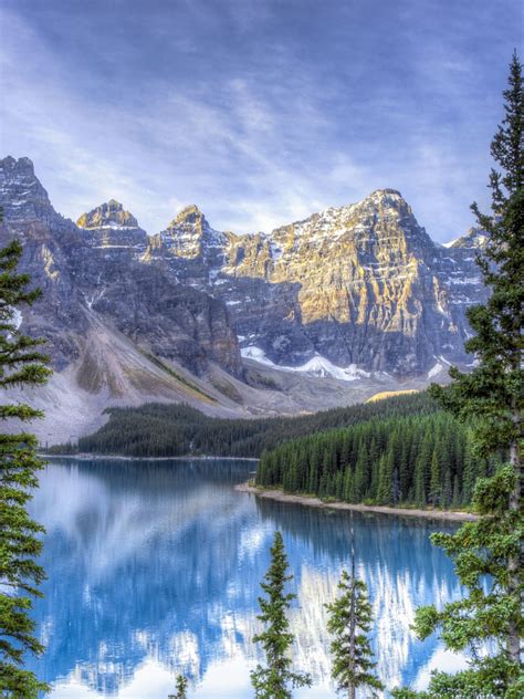 Free Download Moraine Lake Alberta Canada Hdr Wallpaper Background 4k