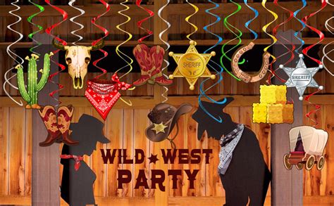Tmcce Wild West Cowboy Western Hanging Swirls Foil Western