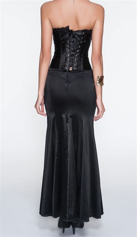 Sexy Charming Black Split Side Pleated Maxi Skirt Hg10463