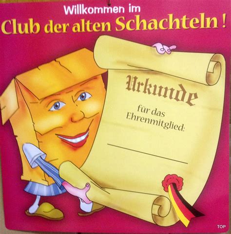 Willkommen Im Club Alten Schachteln Party Geburtstag Urkunde