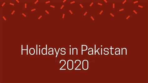 Pakistan Holidays 2020 Template Calendar Design