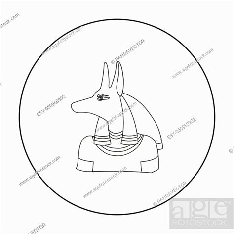 Anubis Icon In Outline Style Isolated On White Background Stock Vector Vector And Low Budget