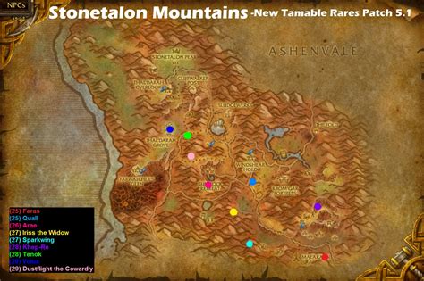 Wow Rare Spawns Stonetalon Mountains Tamable Rares Added In 51