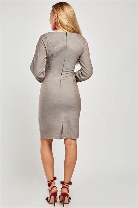 Long Sleeve Midi Shift Dress Just 3