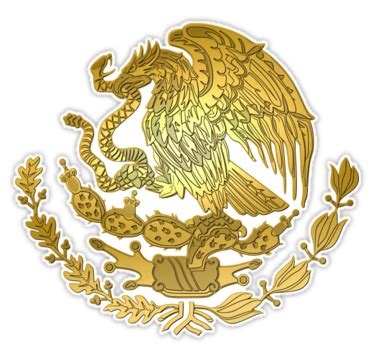 Gold Mexico Coat Of Arms Sticker By RebeldeShirts Escudo De Mexico