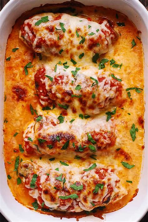 Easy Mozzarella Chicken With Tomato Sauce And Mushrooms Julias Album