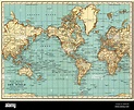Old map of the world, 1930 Stock Photo - Alamy