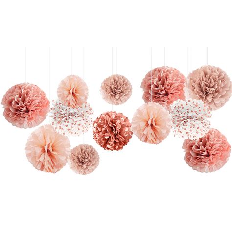 Buy Nicrolandee Wedding Decorations 12 Pcs Rose Gold Burnt Coral