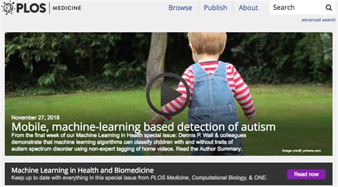 The Wall Lab Plos Medicine Front Page Mobile Detection Of Autism