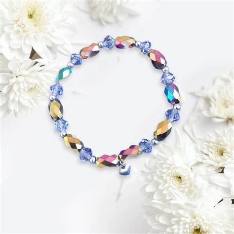 Rainbow Beaded Handmade Bracelet Heart Etsy