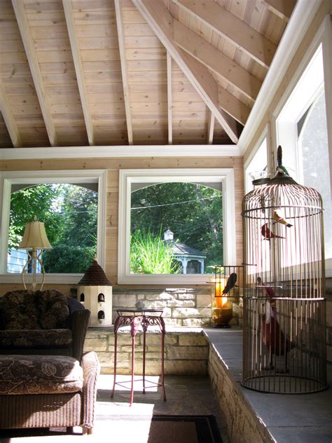 Screened In Porch Interior View Traditional Porch Chicago By