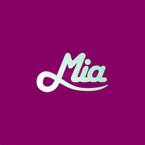 Mia Logo Feminine Logo Letter Logo Wordmark Logo Stock Vector