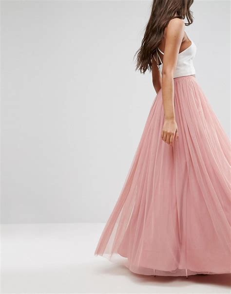 Asos Asos Tulle Maxi Prom Skirt In Pink Lyst