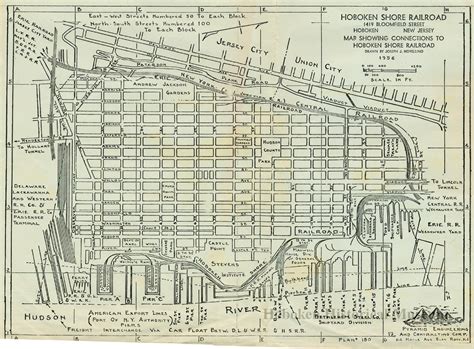 Map Of The Hoboken Shore Railroad 1956 Map Hoboken Historical Museum