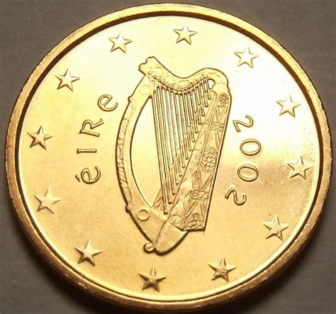 Ireland 2002 2 Euro Cents Gem Buirish Harpfree Shipping