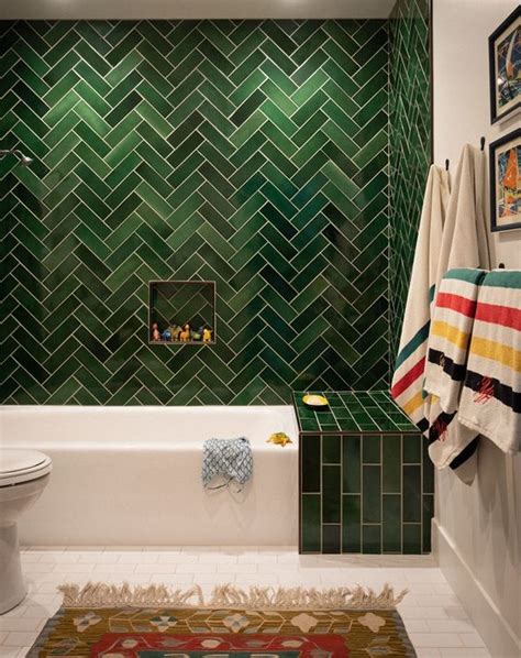 Dark Green Bathroom Tiles