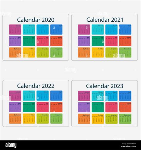 Calendario 2020 20212022 Y 2023 Calendar Templatedesigncalendario