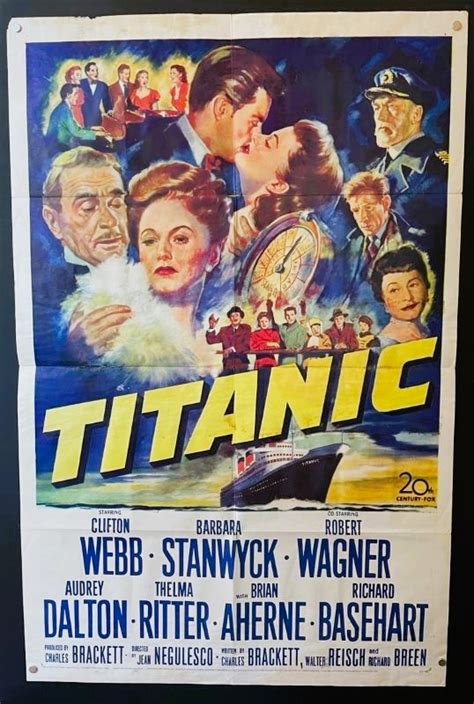 Titanic 1953 Original One Sheet Movie Poster Hollywood Movie Posters