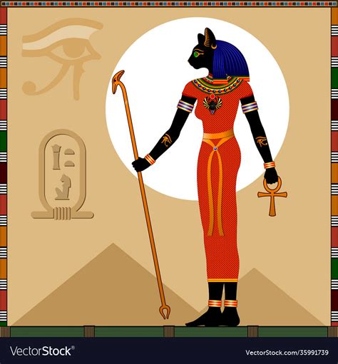 Religion Ancient Egypt Goddess Bastet Royalty Free Vector