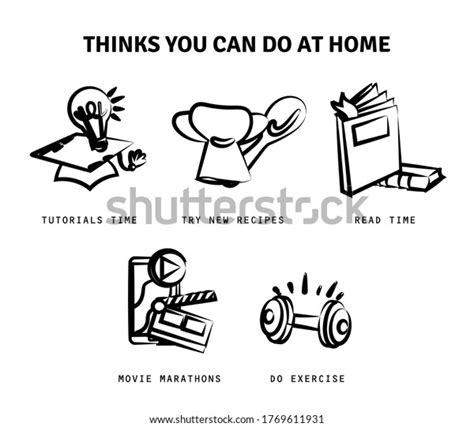 Things You Can Do Home Pandemic Stock Vector Royalty Free 1769611931