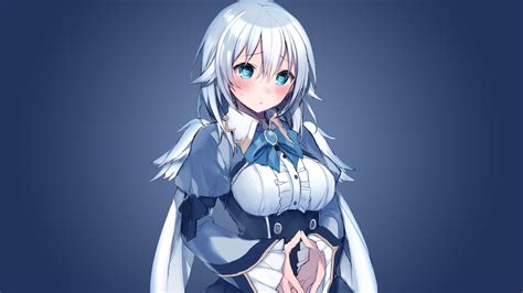 Download 3840x2160 Anime Girl White Hair Dress Worried Expression Blue Eyes Wallpapers For