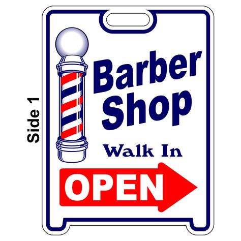 BARBER SHOP OPEN Sign Sandwich Board~Free Standing~Weather Proof~High png image