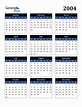2004 Calendar (PDF, Word, Excel)