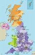 Cartina Fisico Politica Gran Bretagna - Cartina Geografica Mondo