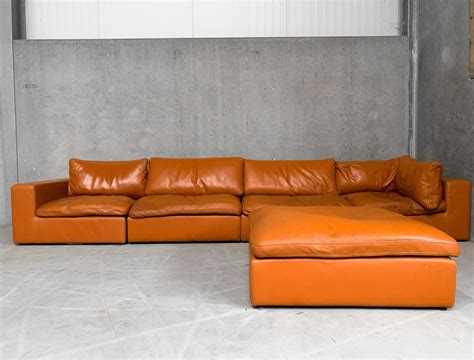 Leather Modular Sofa In Cognac Leather 141905