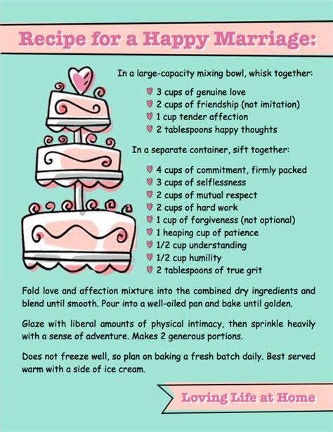 Recipe For A Happy Marriage Loving Life At Home