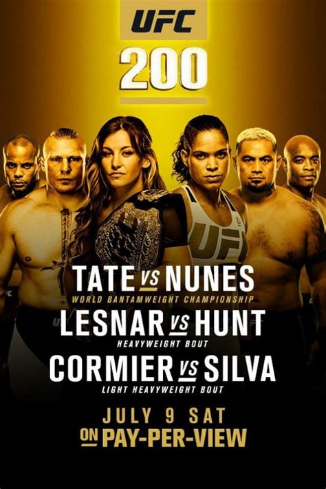Ufc 200 Fight Card Main Card And Prelims Lineup