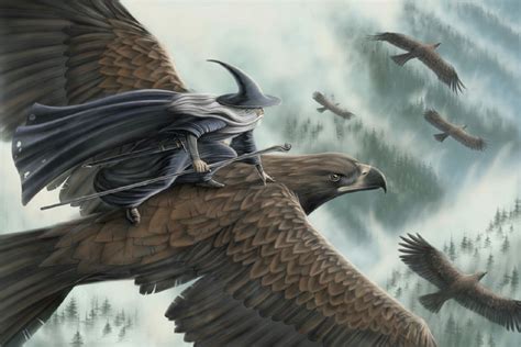Gandalf And The Eagles Hobbit Art Lotr Art Tolkien Art The Hobbit