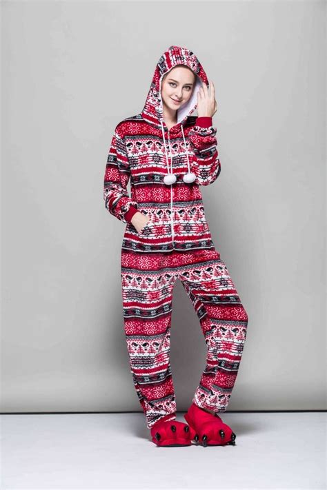 2017 Adult Unsex Onesie Pink Sleepwear Winter Warm Hooded Pajama Set Onesie For Women And Girls On