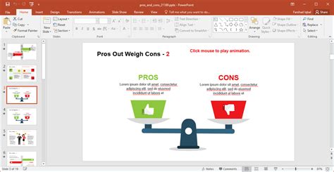 Animated Pros And Cons Powerpoint Template