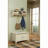 Entryway Bench And Storage Shelf With Hooks Photos