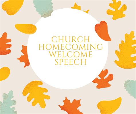 How To Write A Welcome Speech For Church