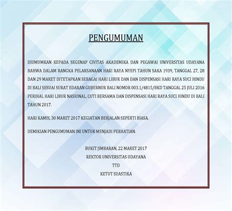 Announcement atau dalam bahasa indonesia dikenal dengan pengumuman. Contoh Pengumuman Libur Lebaran Dalam Bahasa Inggris - Nusagates
