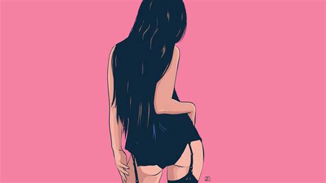 Pink Anime Girl Vector Ass Ecchi Wallpaper X Px On Wallls Com