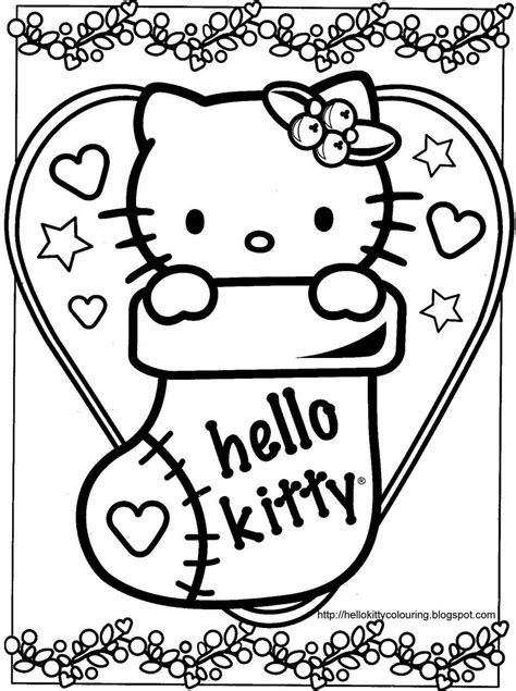 Hello Kitty Stocking Coloring Pages Free Printable Coloring Pages
