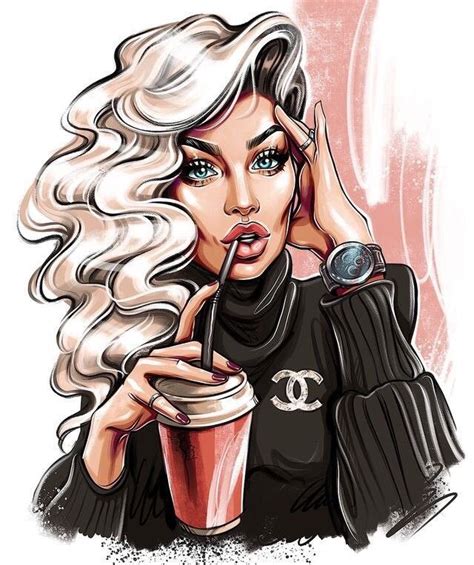 In Chanel Art Girls Cartoon Art Fashion Art