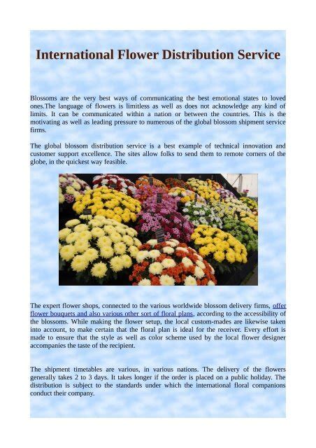 International Flower Distribution Service